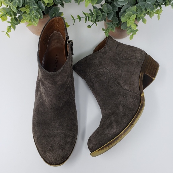 Lucky Brand Dark Brown Booties Size 6 - Picture 1 of 8